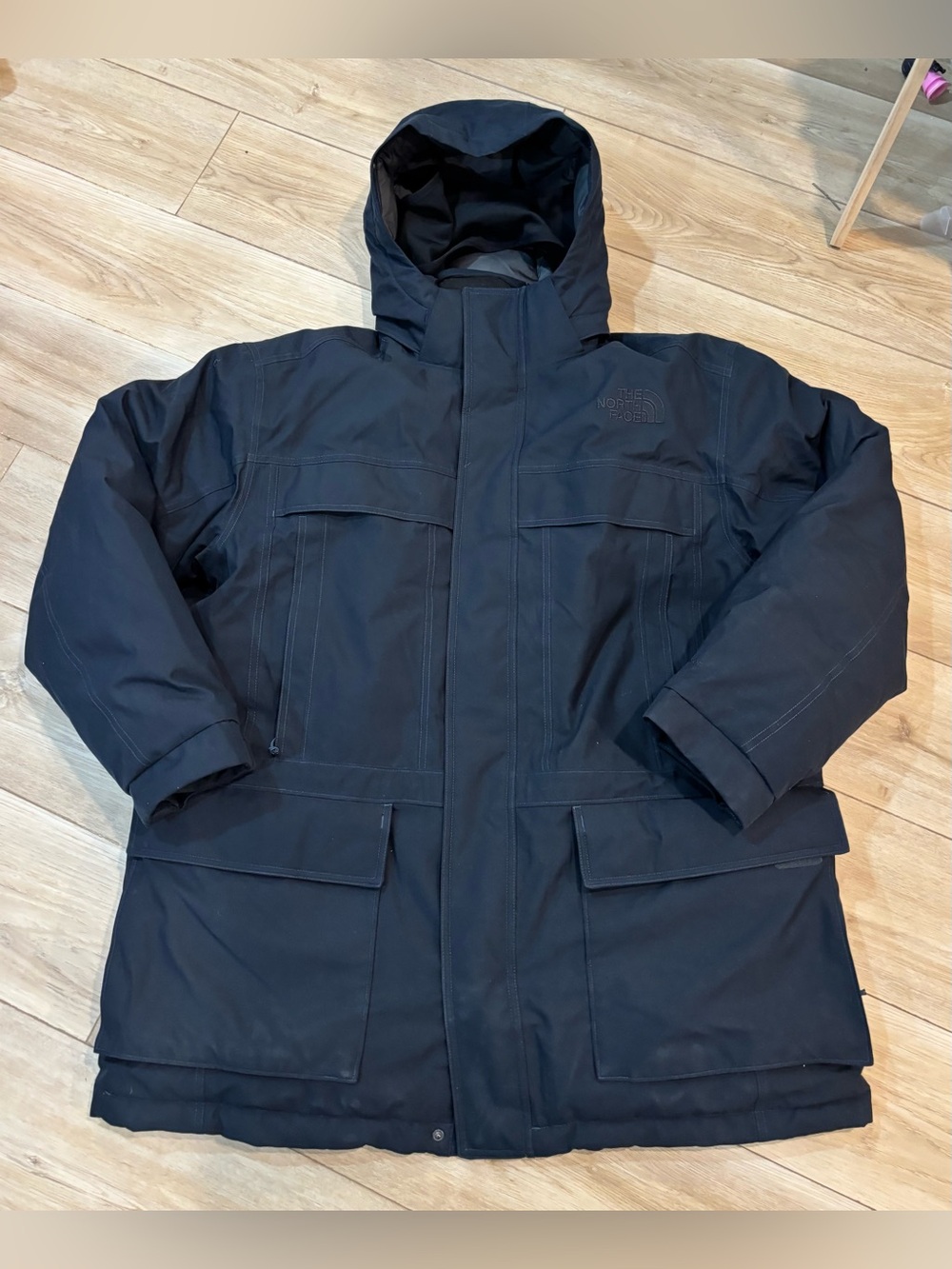 The North Face Mens Gotham Down Jacket Navy Blue XXL 2XL Puffer Hood NF00CQL4